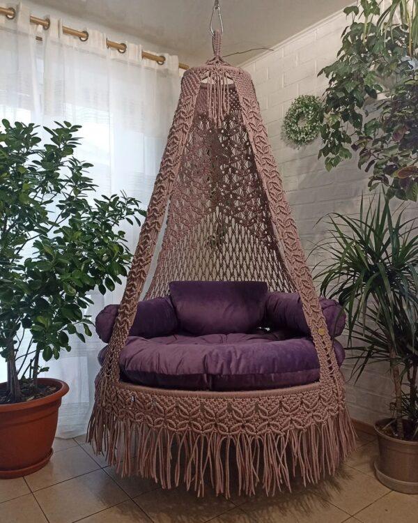 Purple Macrame Swing for Adults - Leechoo